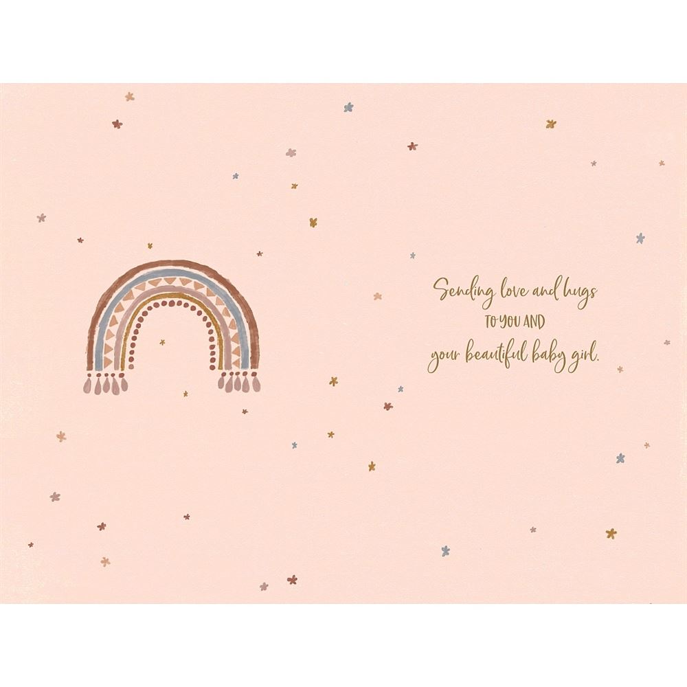 Rainbow Design Thank You for a Beautiful Baby Granddaughter Card