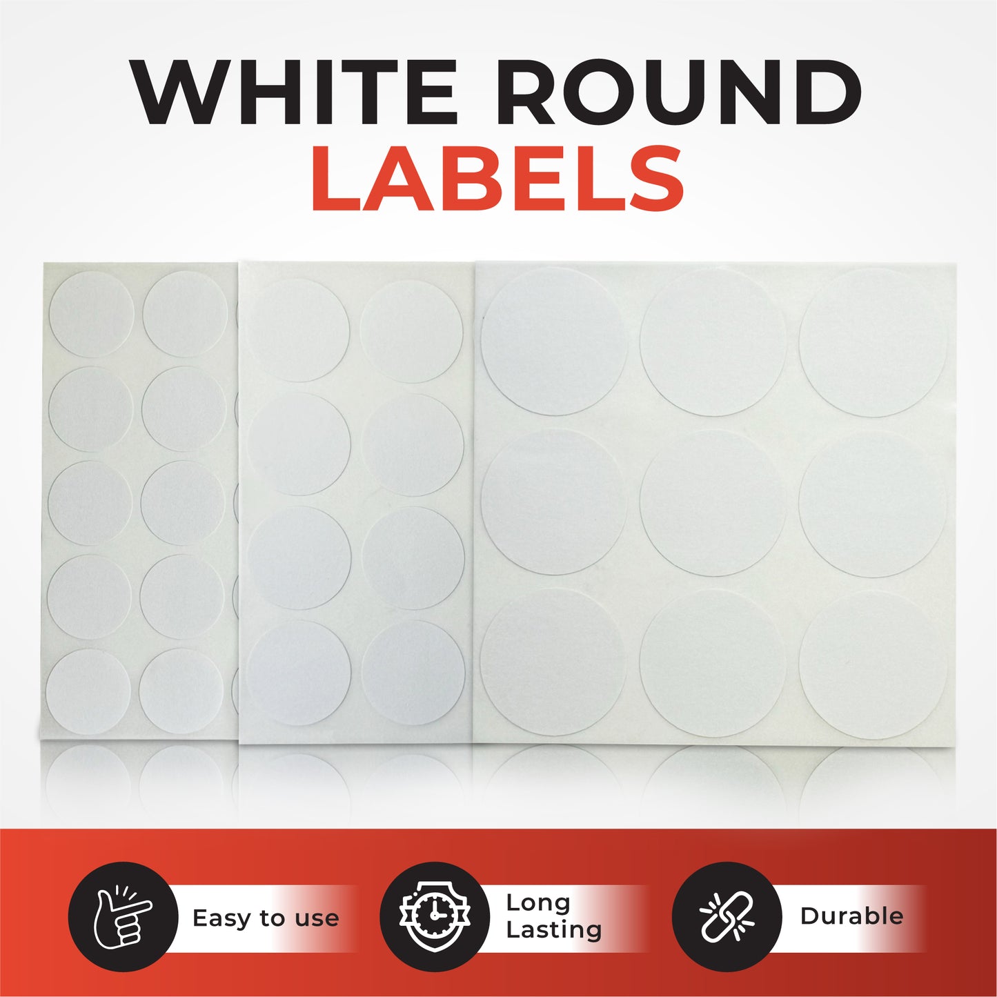 Pack of 84 White 24mm Round Labels - Stickers