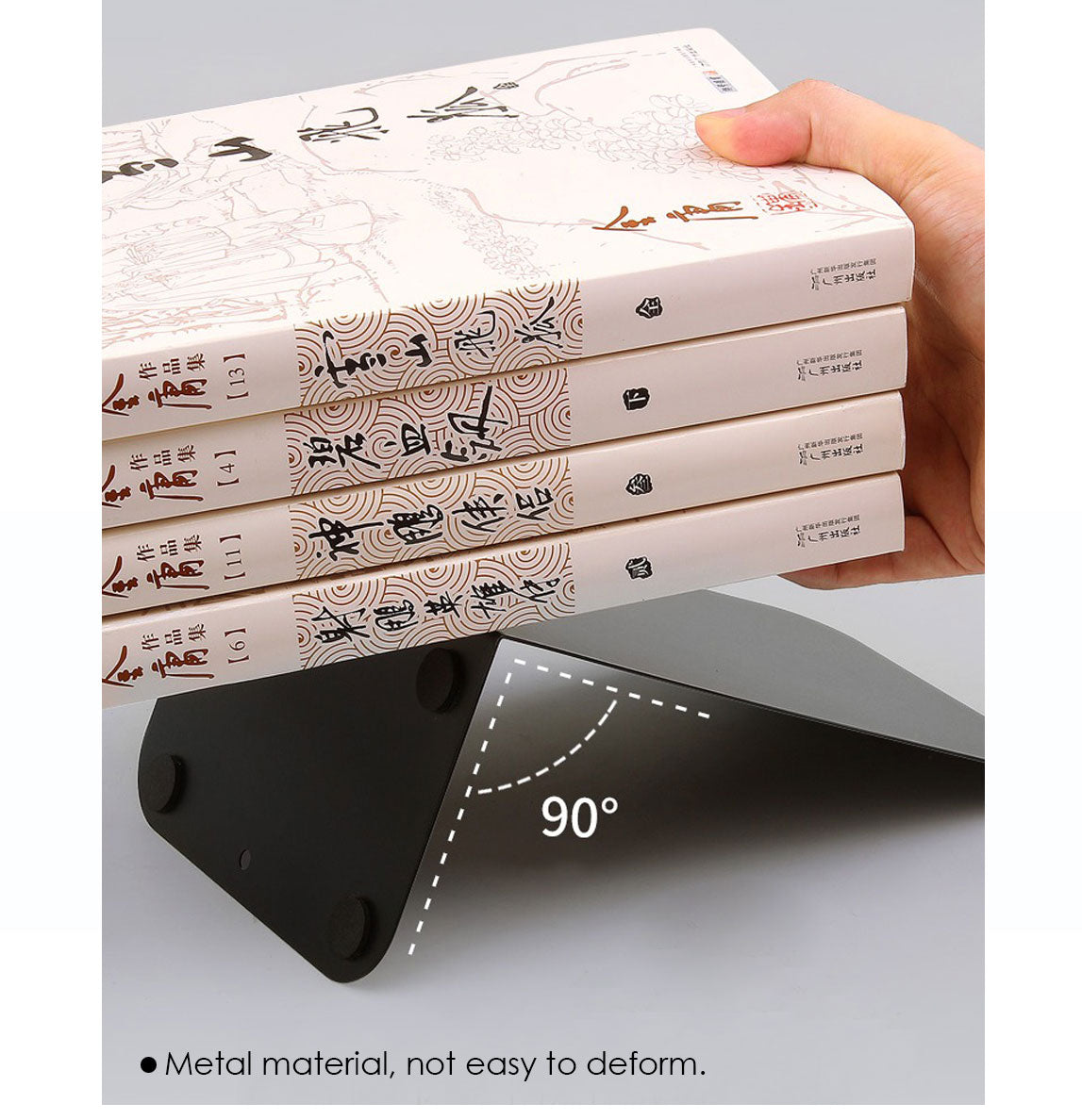 Single L - Shaped Metal Book Stand with Anti Slip Pads
