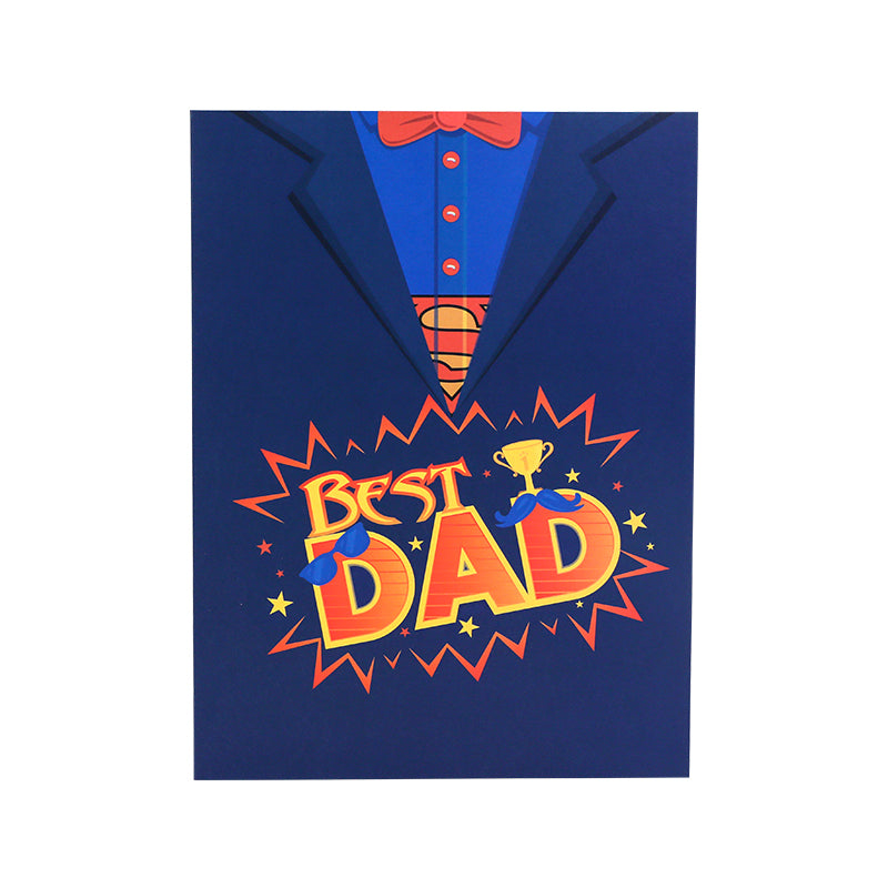 Best Dad Trophy 3D Pop Up Father's Day Card - Dad Birthday