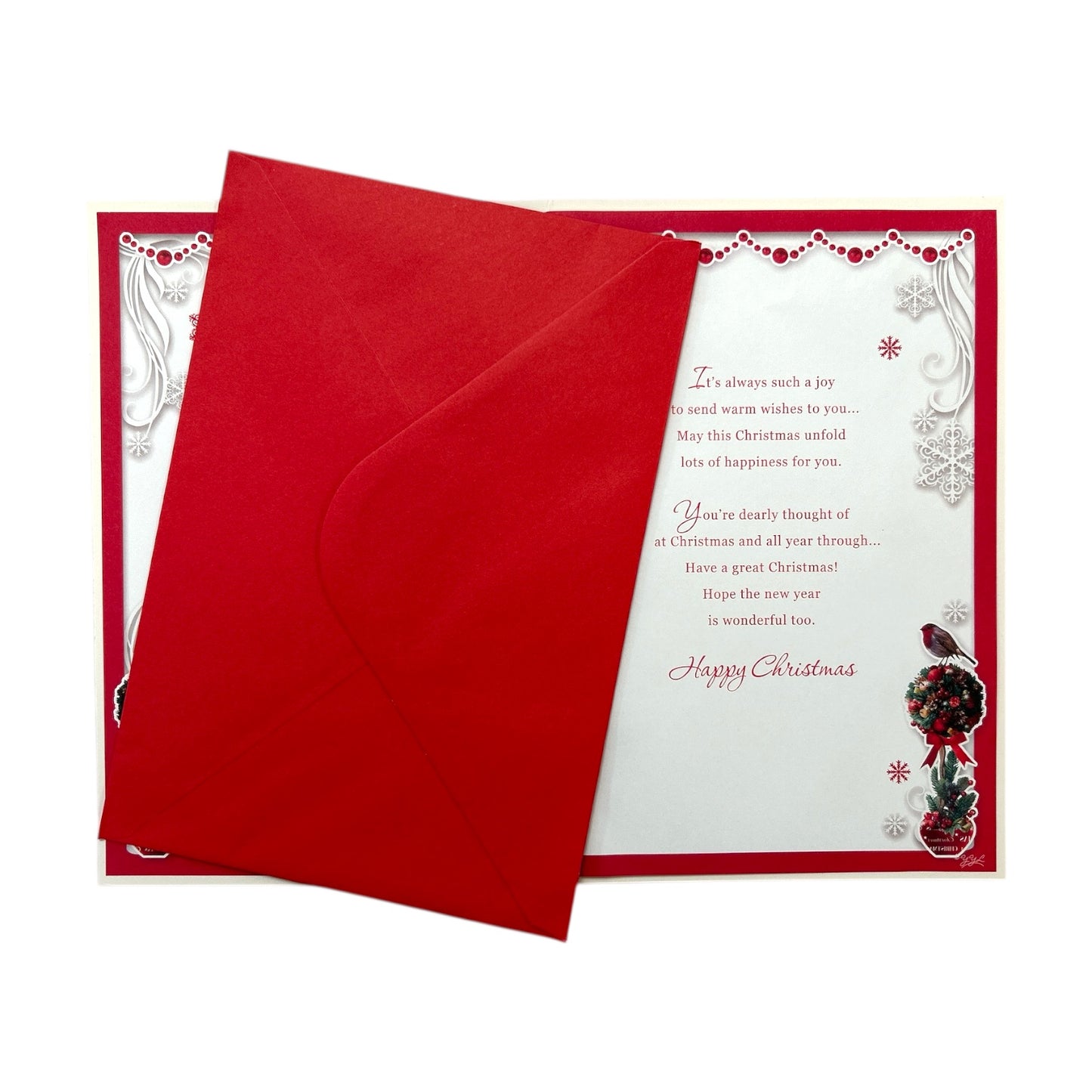 To a Dear Grandma and Grandad Best Wishes Classic Design Christmas Card