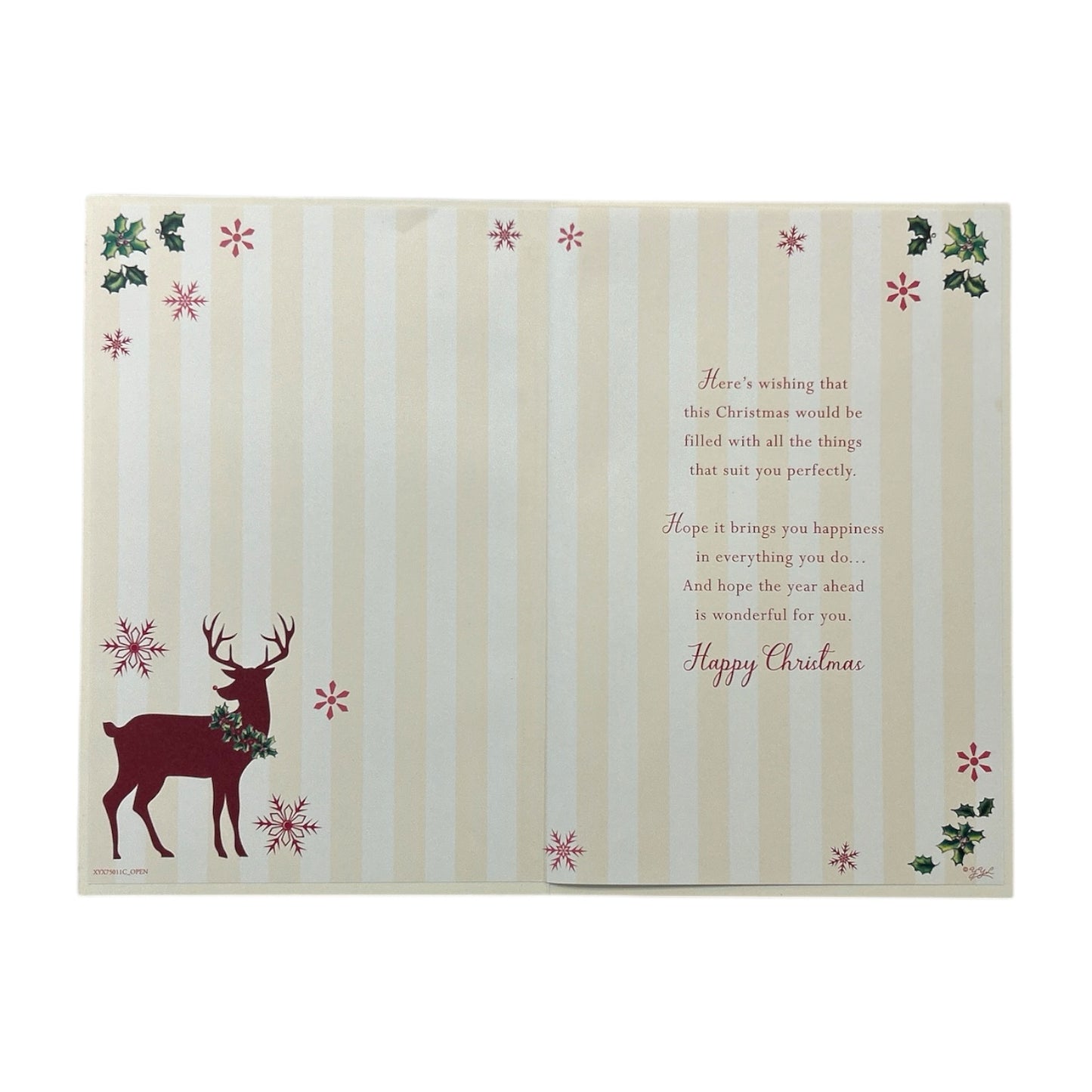 For a Dear Nephew Golden Reindeer Festive Design Christmas Card