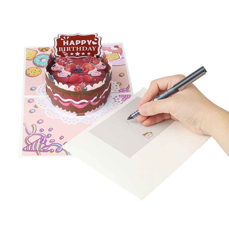 Berry Bliss 3D Birthday Cake Pop Up Card