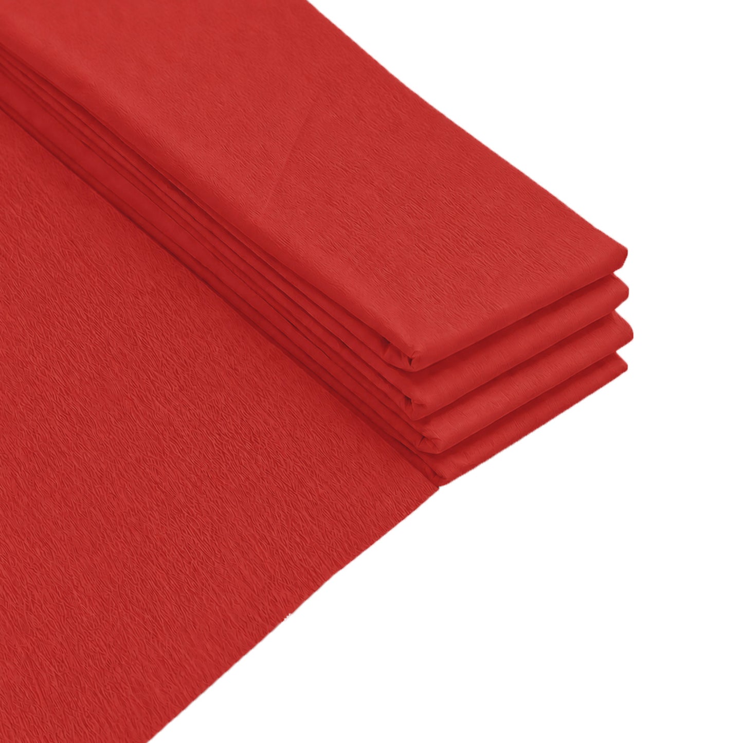 Pack of 10 Red Crepe Paper Sheets 50cm x 2m 17GSM 35% Stretch Craft Paper