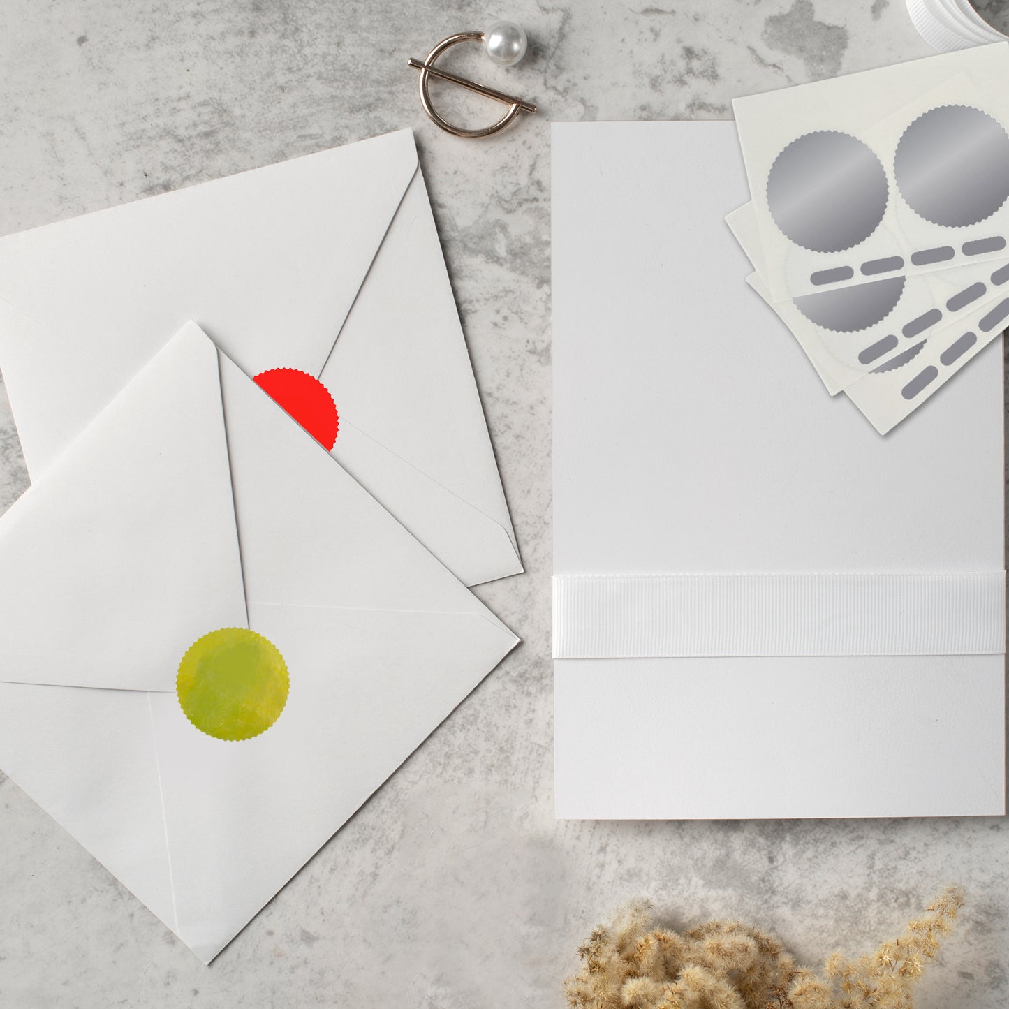 Pack of 72 Red Company Seal Labels 50mm