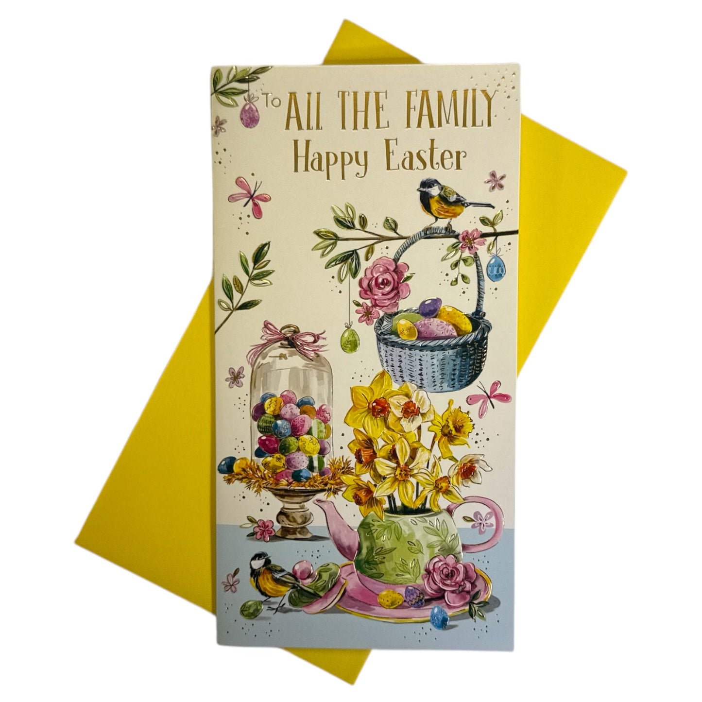 To All The Family Chicks And Eggs Floral Easter Card