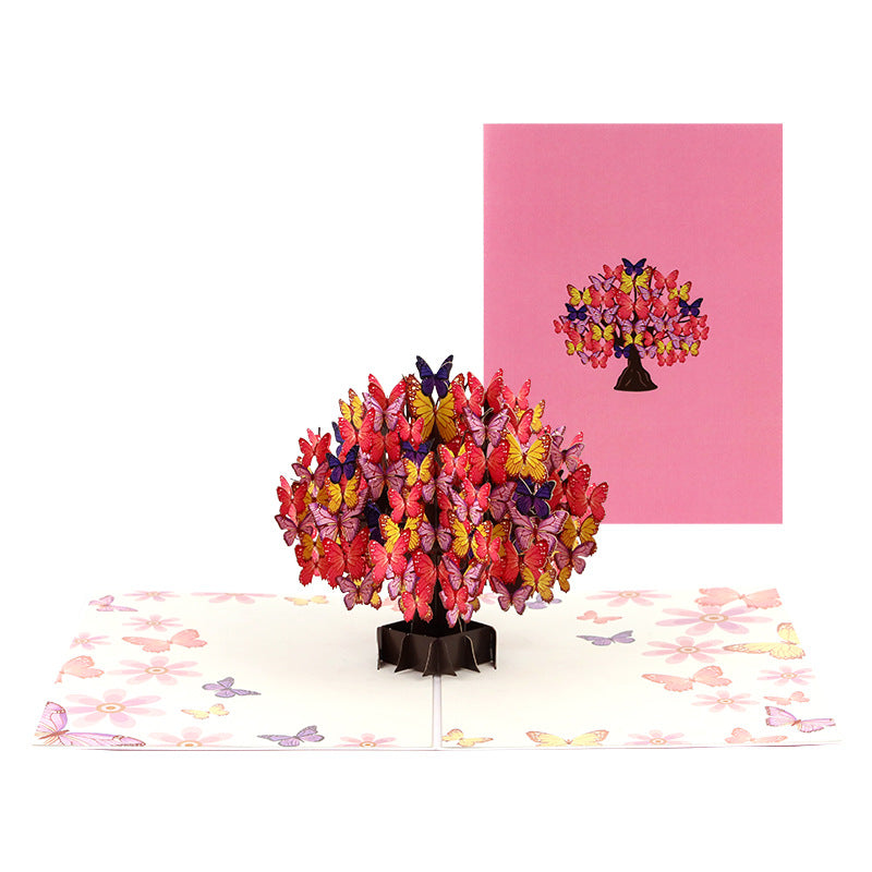 Butterfly Canopy Tree 3D Pop Up Fantasy Greeting Card