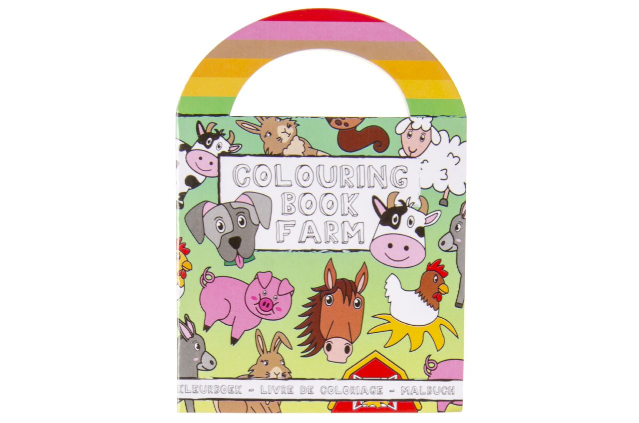 Farm Animals Coloring Mini Book with Stickers