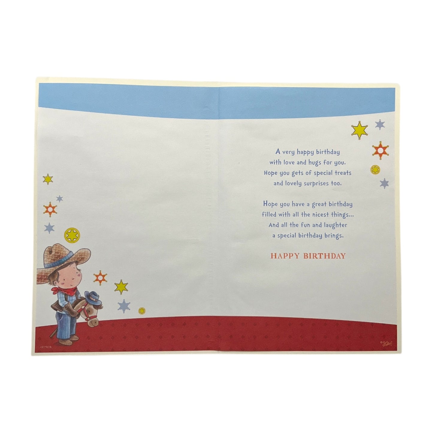 For Son Age 2 Juvenile Boy and Horse Design Birthday Card with Badge