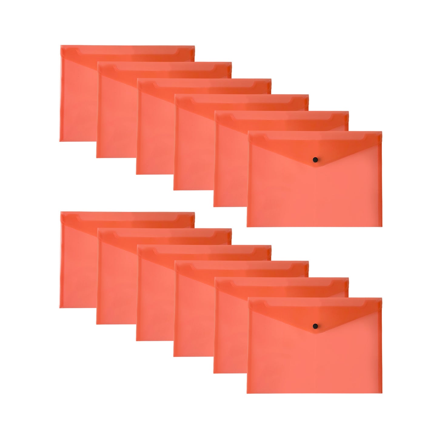 Pack of 12 A4 Red Plastic Document Wallets by Janrax