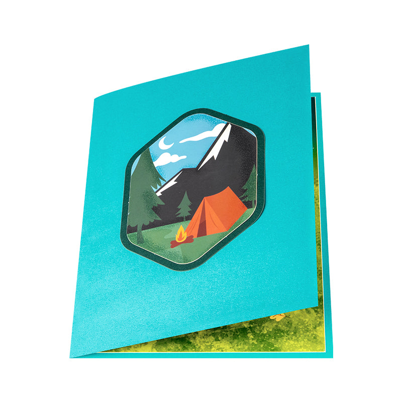 Campfire Moments 3D Forest Camping Pop Up Greeting Card