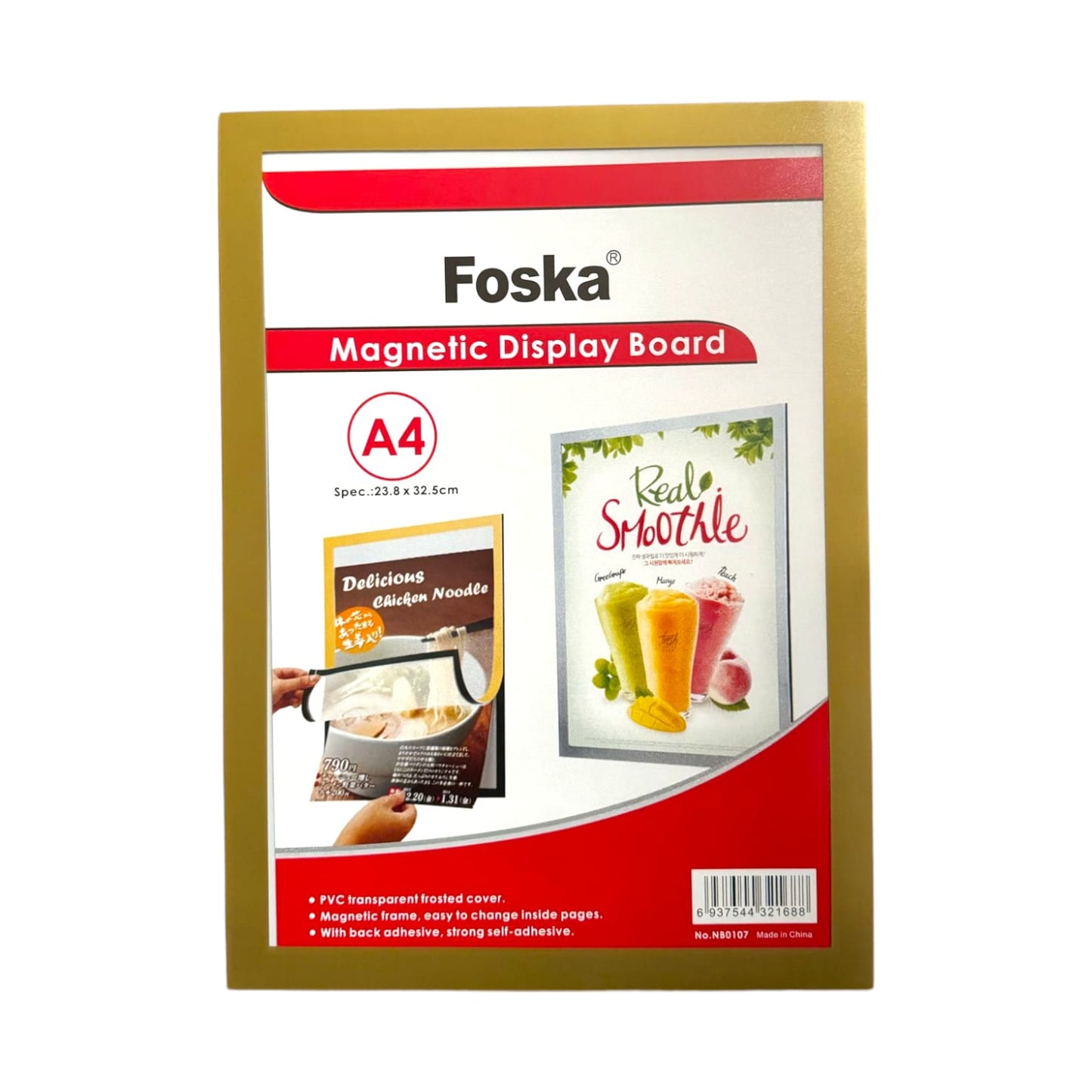 Pack of 6 A4 Magnetic Sign Holder Display Board