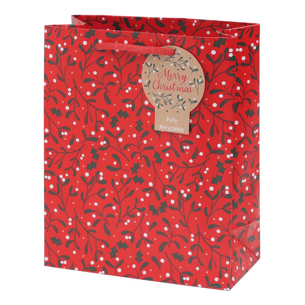 Pack of 12 Christmas Merry Berry Design Medium Gift Bags