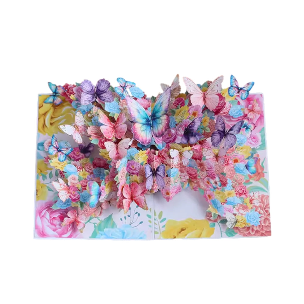 Butterfllies Bloom Garden 3D Pop Up Greeting Card - Mother's Day Anniversary Birthday