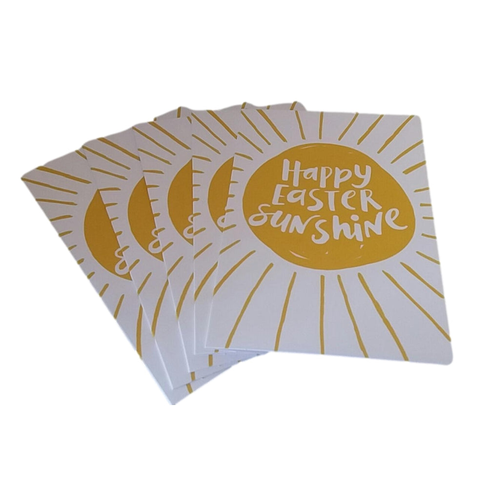Pack Of 5 Happy Easter Sunshine Greeting Cards