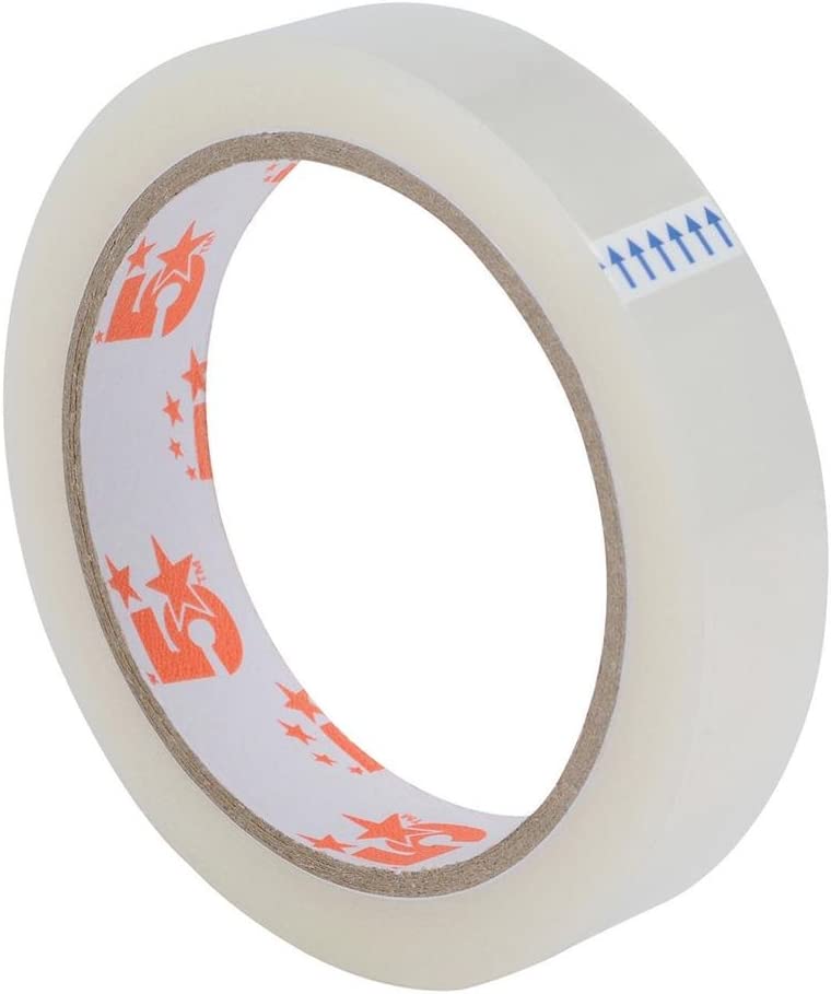 Pack of 8 5 Star Easy Tear Clear Tape 18mmx66m