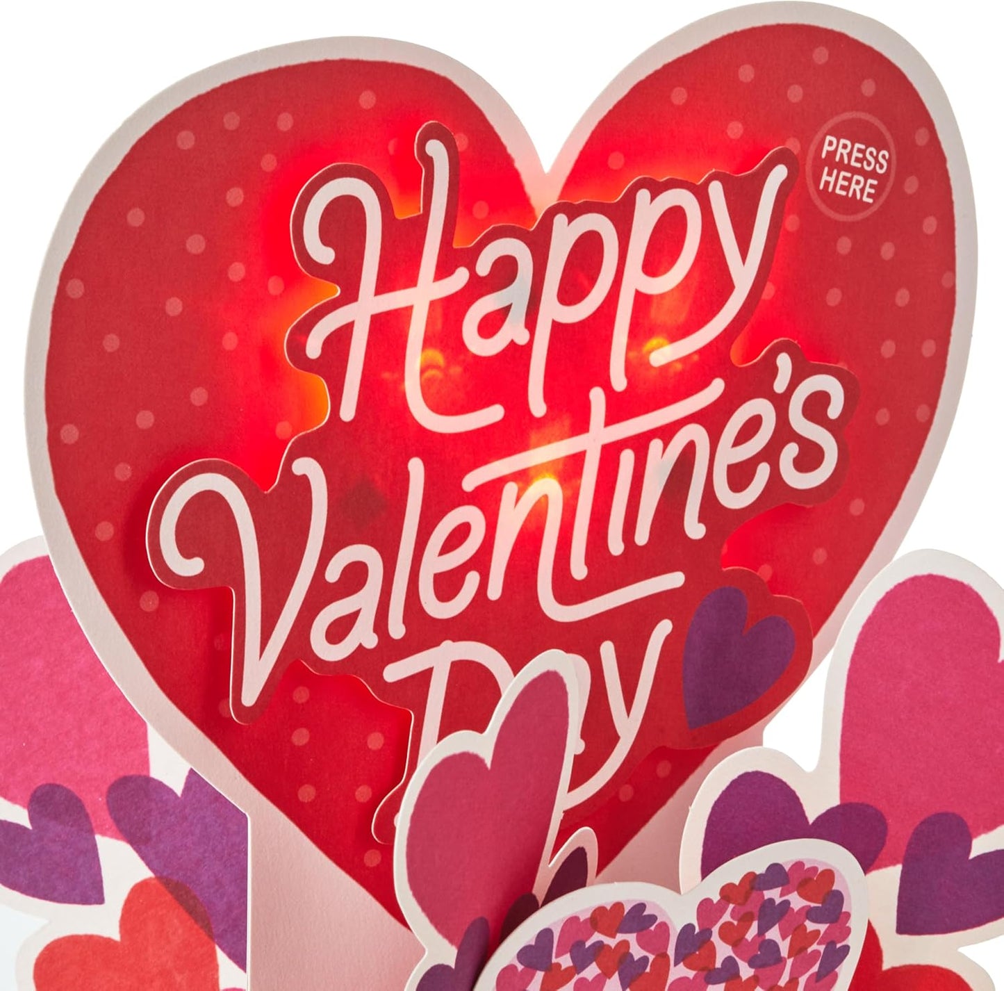 Hearts Scene Design 3D Pop Up Musical Light Up Valentine's Card