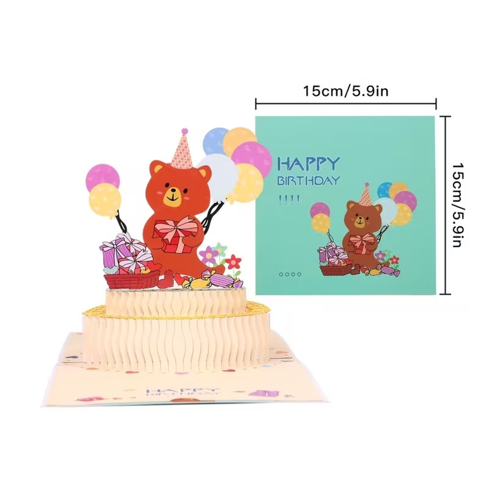 Celebration Bear 3D Pop Up Birthday Card
