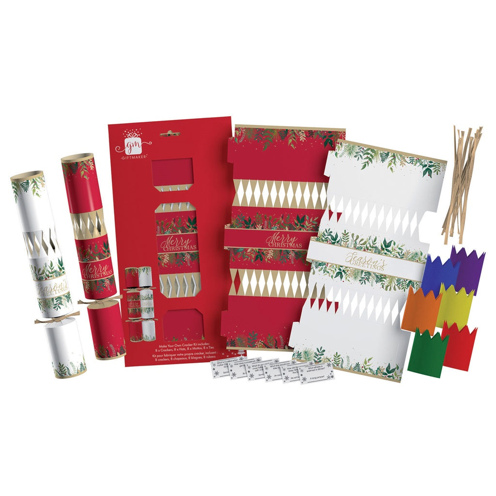 Pack of 6 12" Make Your Own Traditional Christmas Dinner Cracker kit