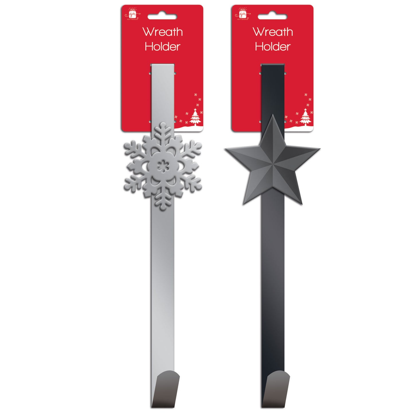 Pack of 2 30cm Metal Christmas Wreath Holders