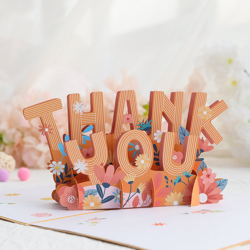 Floral Display Joyful 3D Pop Up Thank You Card