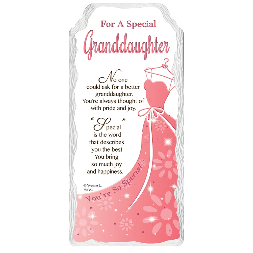For a Special Granddaughter Sentimental Handcrafted Ceramic Plaque