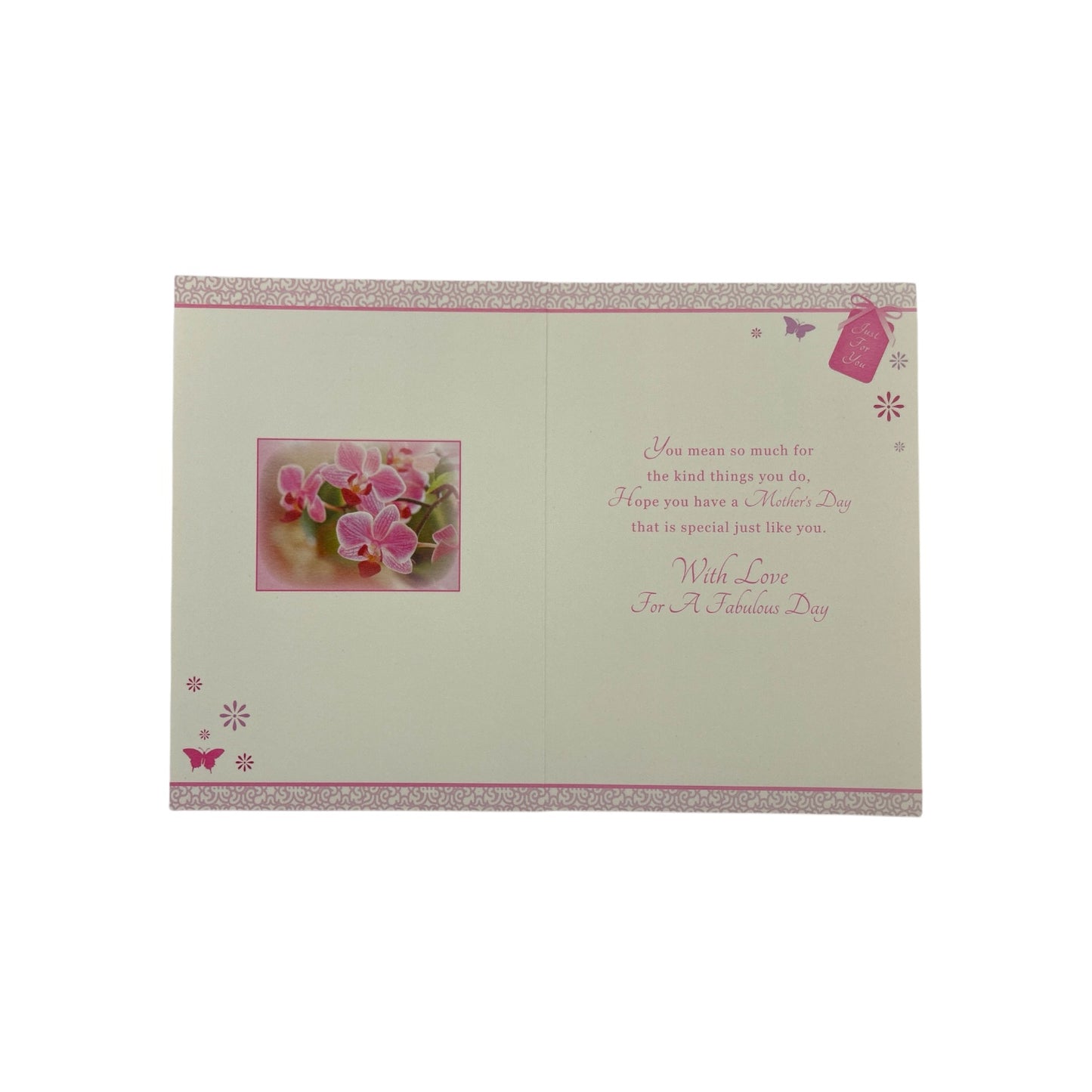 To Dear Grandma Pink Orchid Flowers Design Mother's Day Card