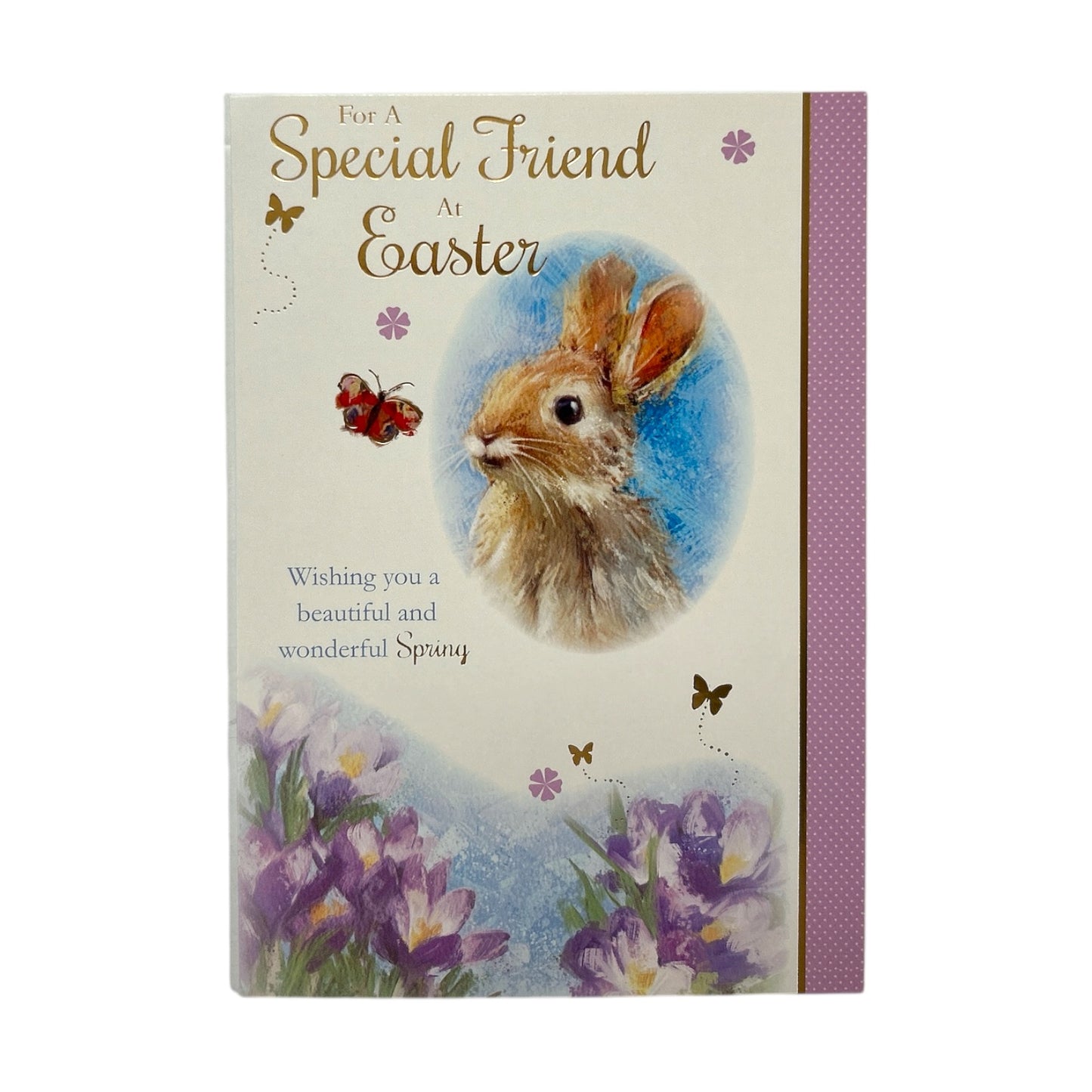 For A Special Friend Cute Rabbit Floral Design Easter Card
