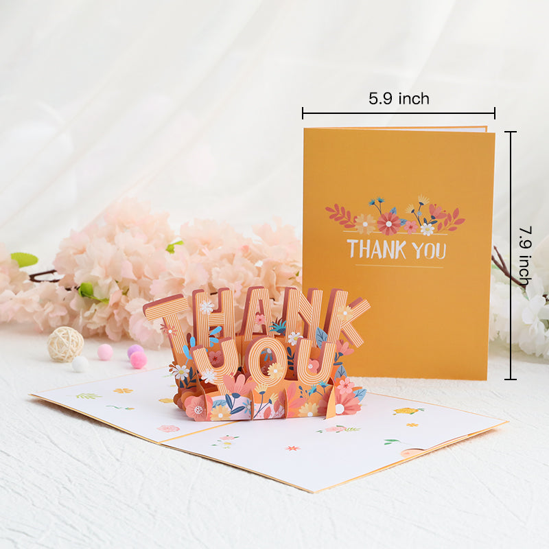 Floral Display Joyful 3D Pop Up Thank You Card