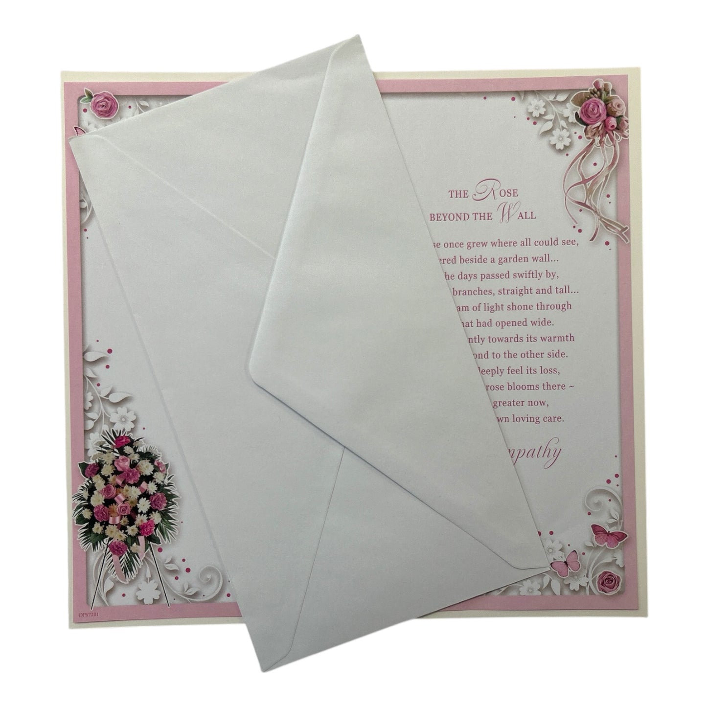From Both of Us Embossed Flowers Design Sympathy Opacity Card