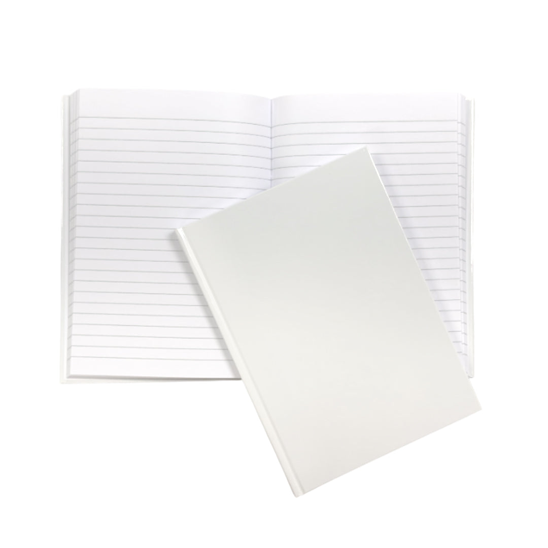 A5 160 Pages 8mm Ruled White Casebound Notebook