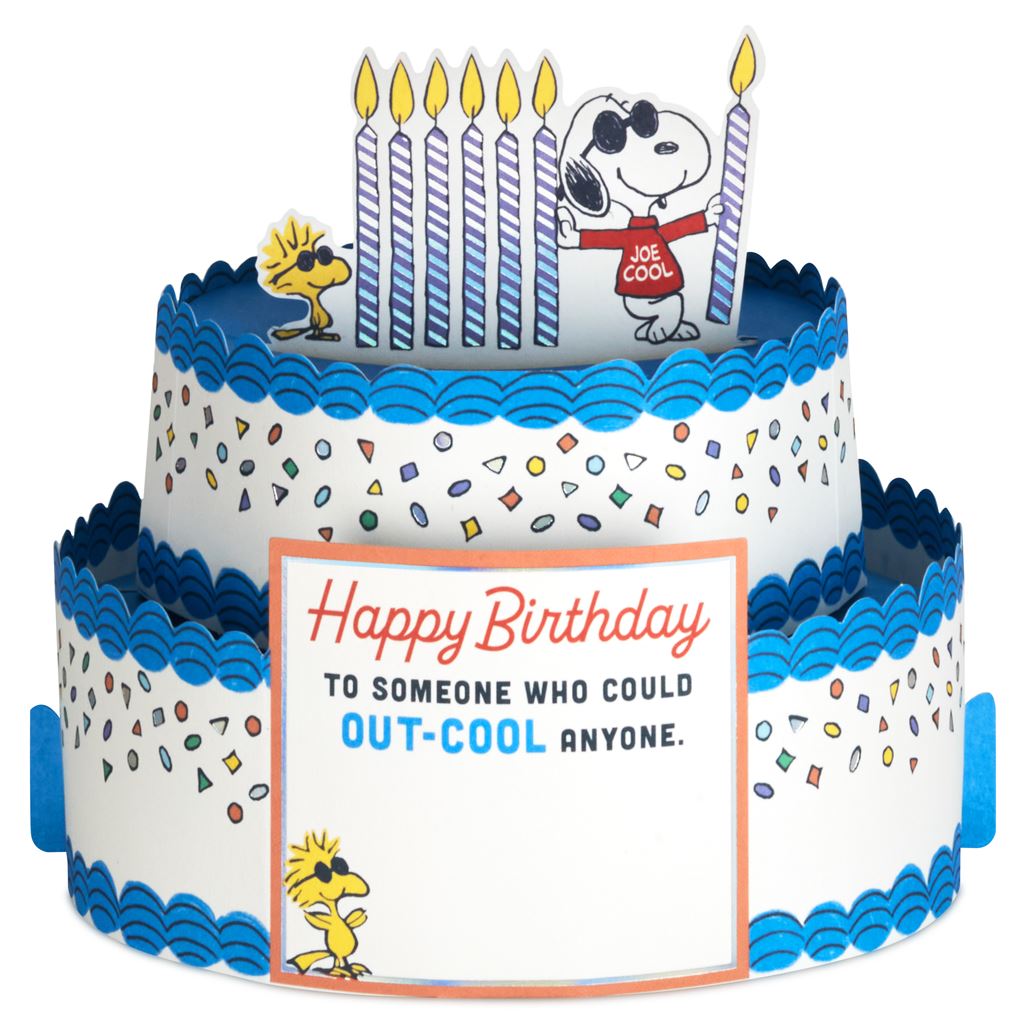 PEANUTS Joe Cool SNOOPY Paper Wonder Collection 3D Pop Up Birthday Card