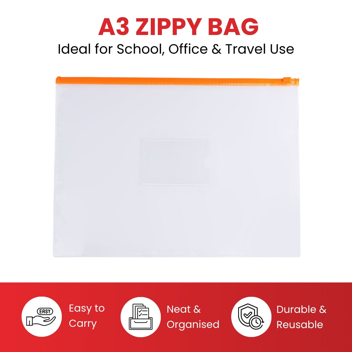 Pack of 12 A3 Blue Zip Zippy Bags