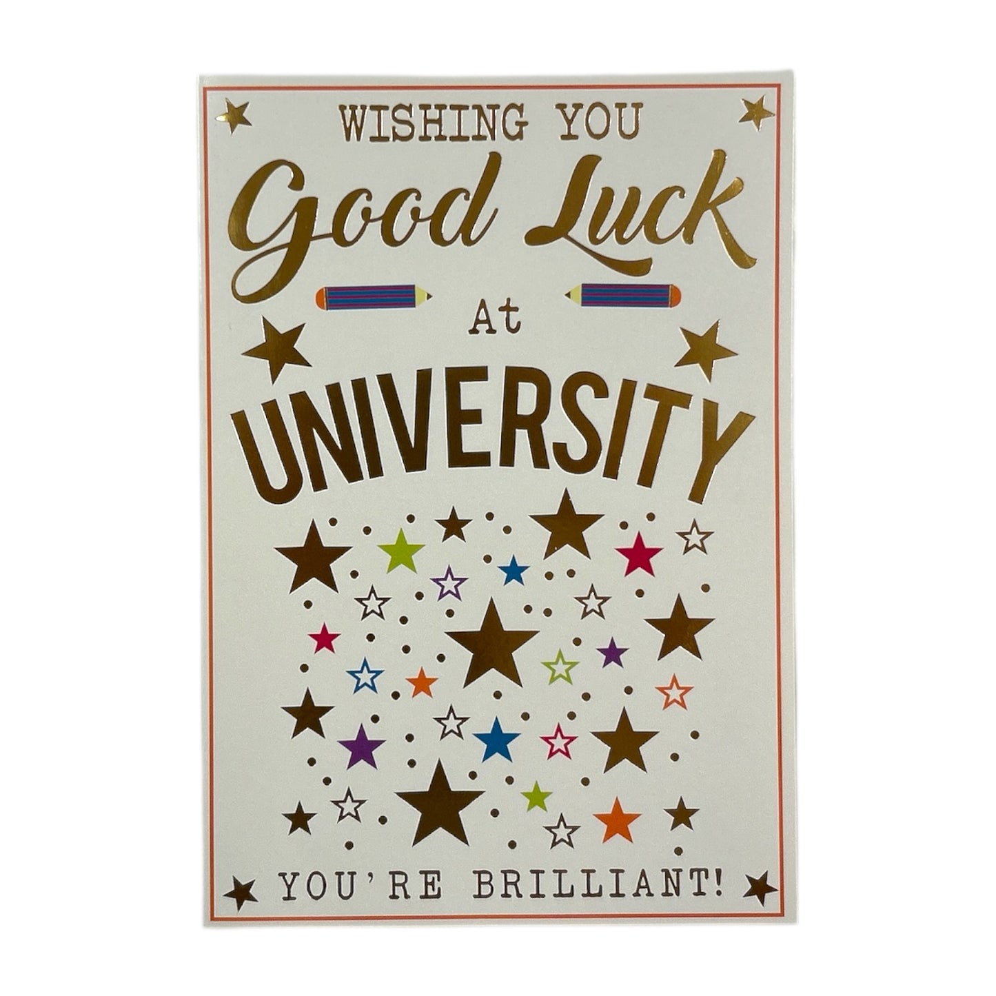 Multi Stars Design Good Luck At University Greeting Card