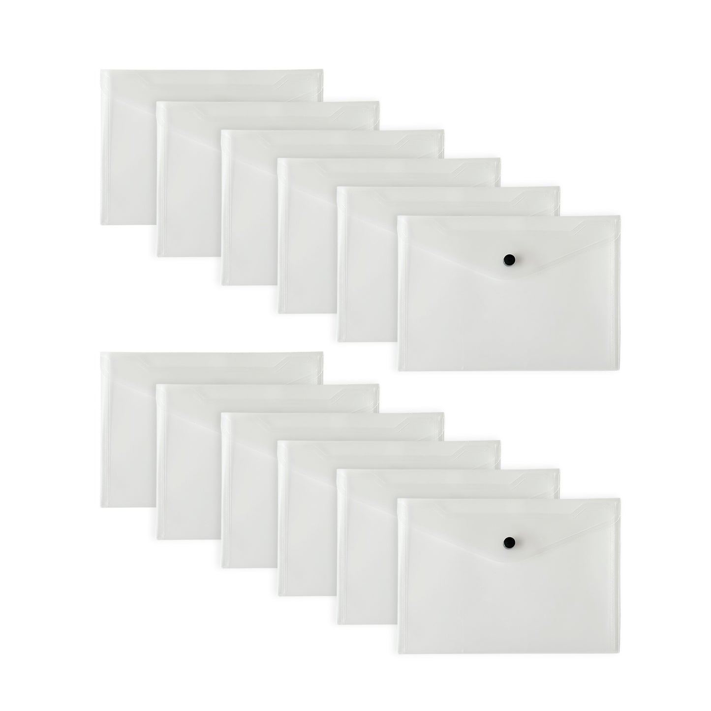 Pack of 12 Janrax A5 Clear Document Wallets by Janrax