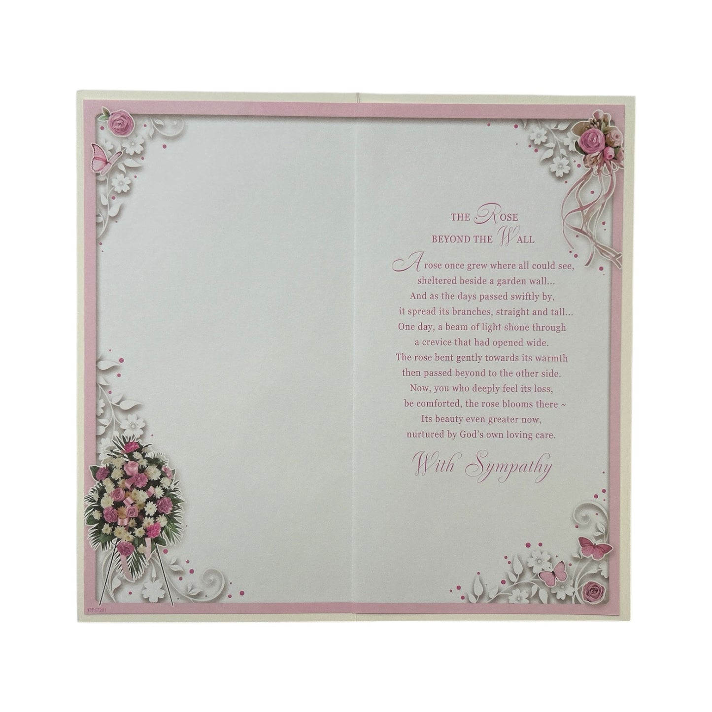 On The Loss of Your Daughter Embossed Flowers Design Sympathy Opacity Card