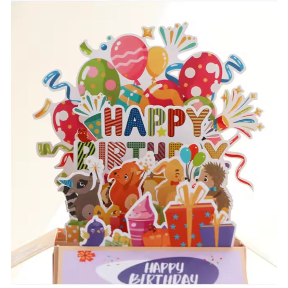 Animal Paradise 3D Pop Up Birthday Box Card