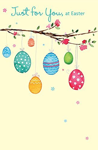 Just For You Easter Card with Hanging Easter Eggs Design