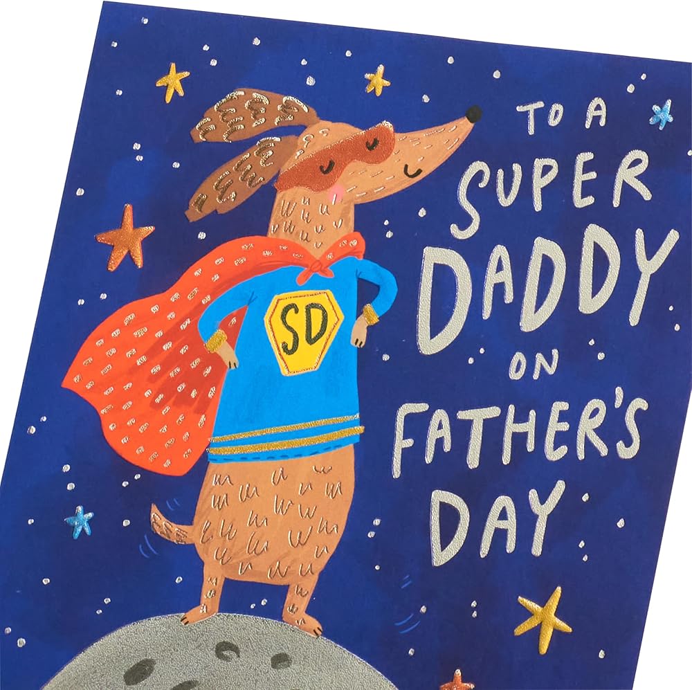 Super Daddy Sausage Dog Design Father's Day Card