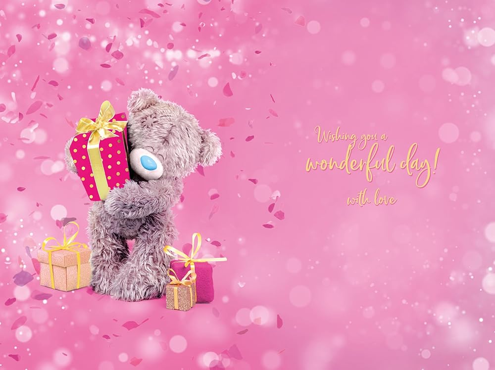 Bear Holding Gift 3D 30th Birthday Keepsake Card