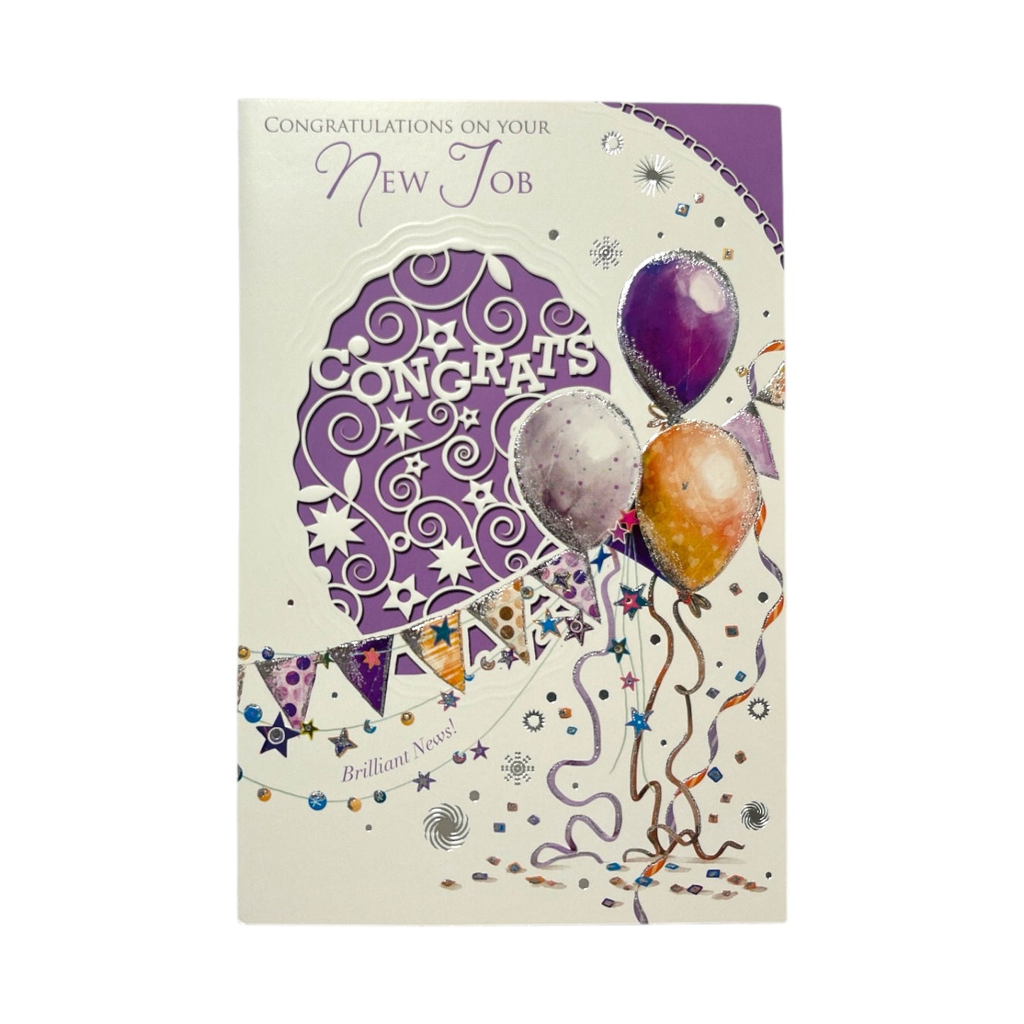 Congratulations On Your New Job Balloons and Bunting Design Celebrity Style Card