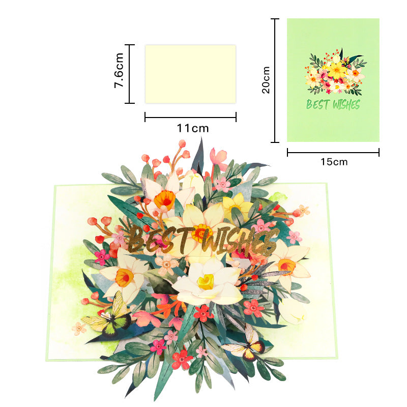 Lily Bloom Green 3D Pop Up Greeting Card