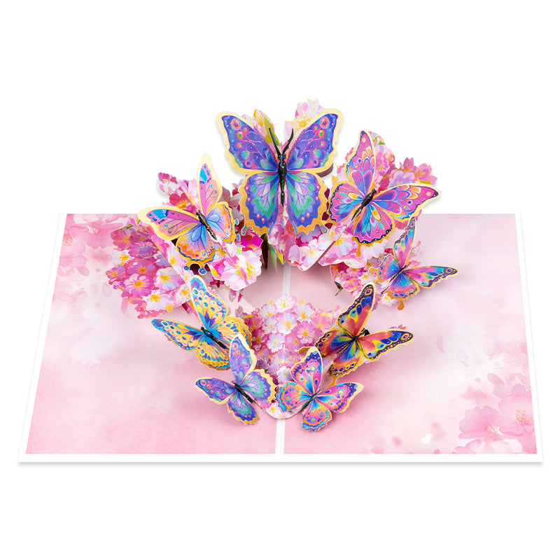Wings of Color Cherry Blossom 3D Pop Up Greeting Card