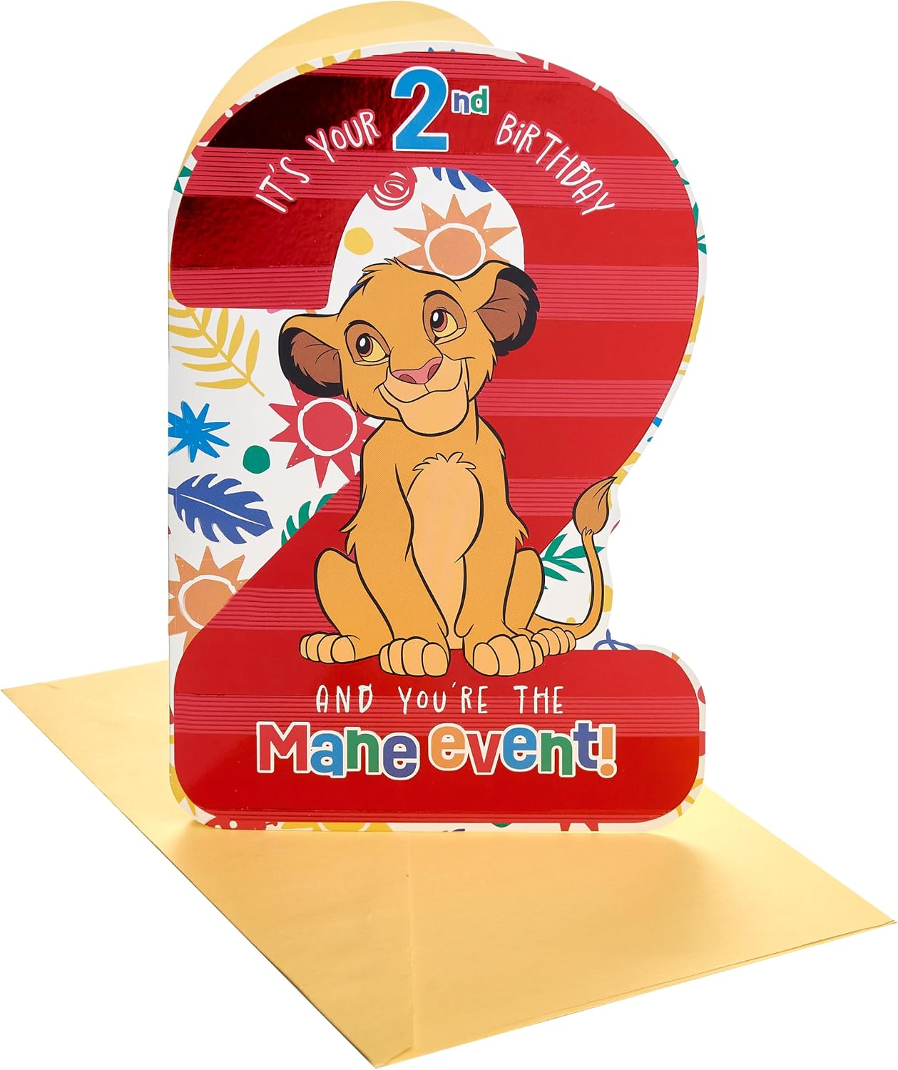 Disney Lion King Simba Design 2nd Birthday Card