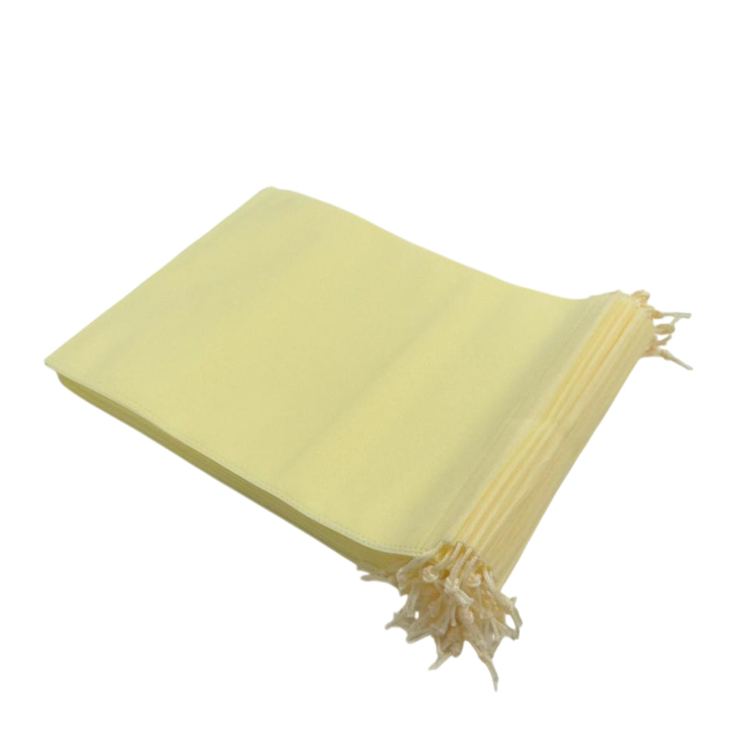 Pack of 100 Ivory Coloured 32x22cm Non-Woven Drawstring Bags