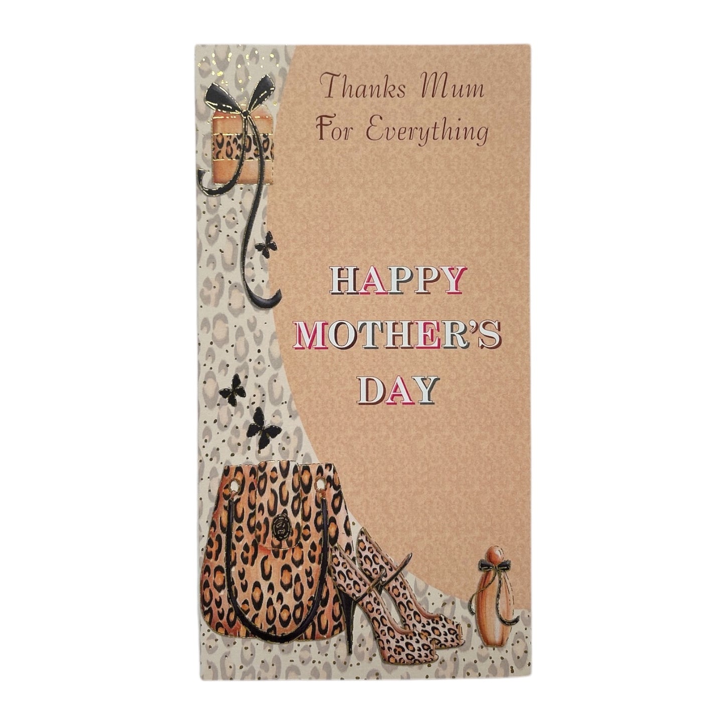 Thanks Mum For Everything Animal Print Design Mother's Day Card