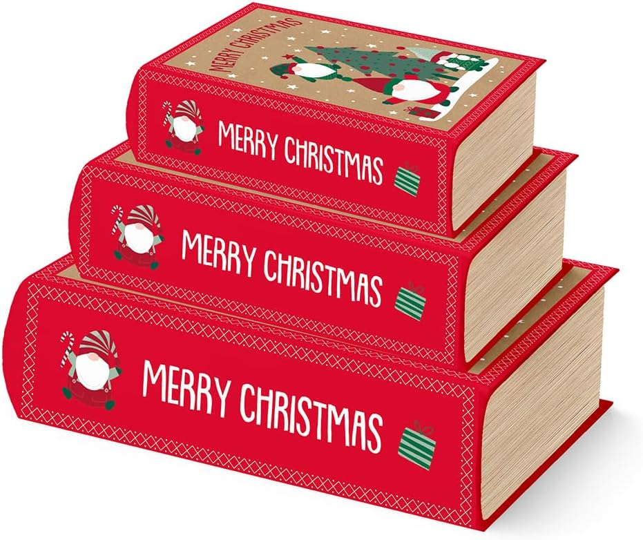 Pack of 3 Gonk Christmas Wish Book Christmas Boxes