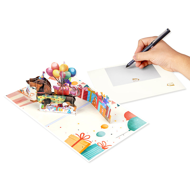 Dachshund Delight 3D Birthday Pop Up Card