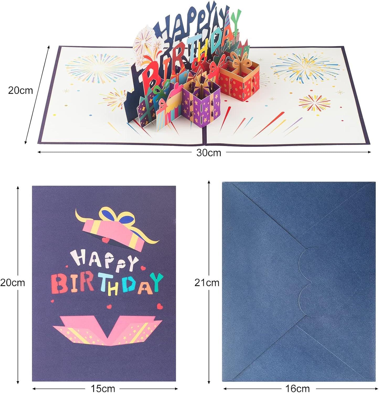 Colorful Birthday Character 3D Pop Up Happy Birthday Card