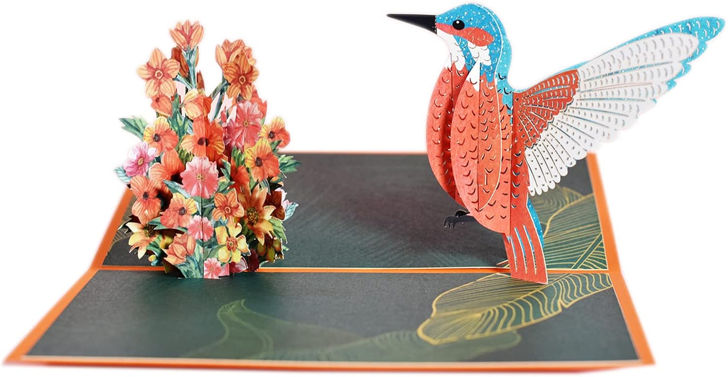 Hummingbird Harmony Pop Up Greeting Card